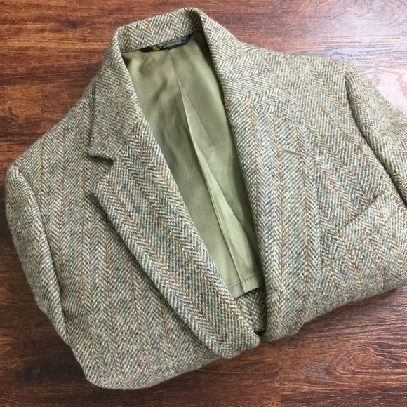 Harris Tweed Other - HARRIS TWEED Men's Coat Beige 2 Button Wool Blazer
